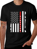 Firefighter Thin Red Line American Flag Graphic T-Shirt product image 1