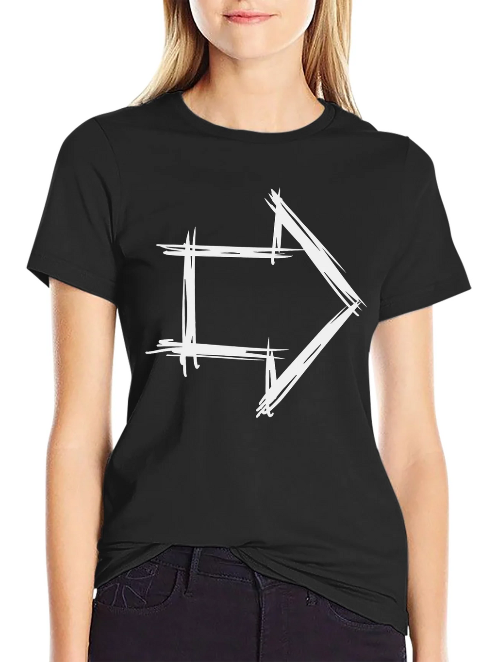 Modern Arrow Graphic Tee - Black Cotton T-Shirt product image 5