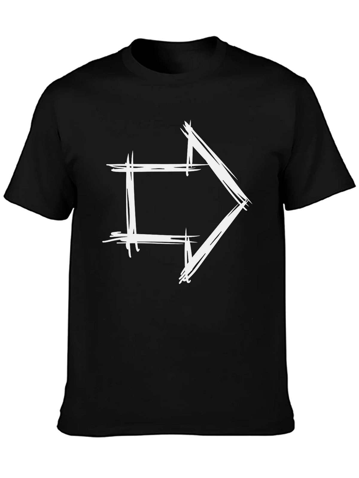 Modern Arrow Graphic Tee - Black Cotton T-Shirt product image 6