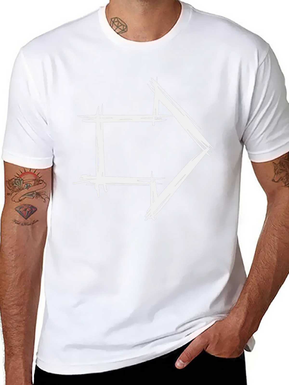 Modern Arrow Graphic Tee - Black Cotton T-Shirt product image 10