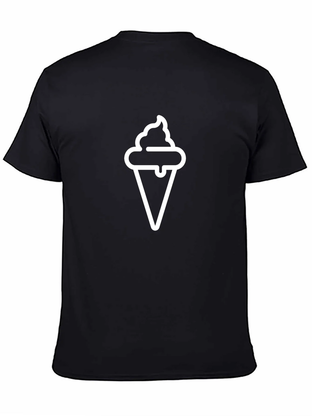 Ice Cream Cone Graphic Black T-Shirt product image 7