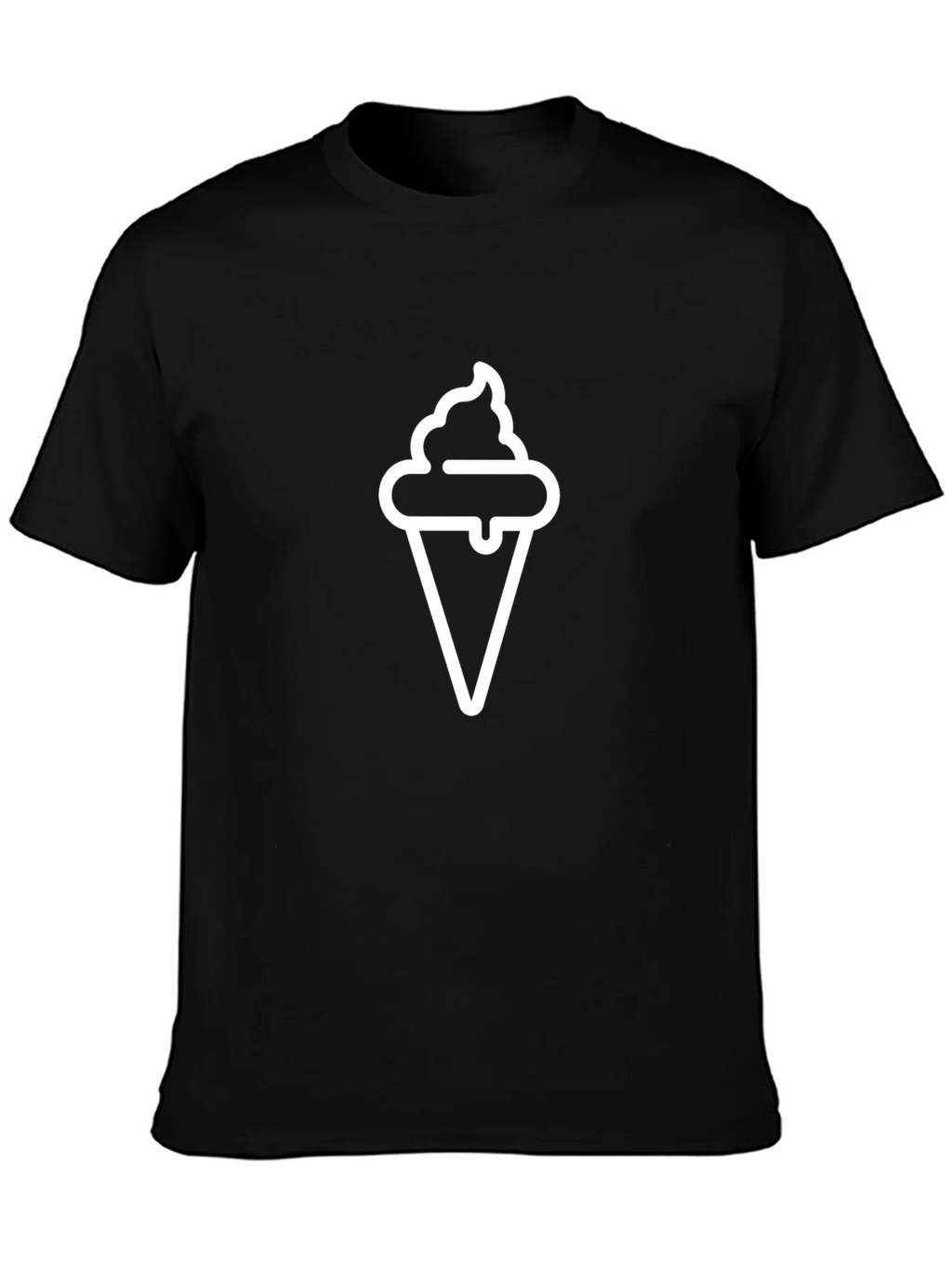 Ice Cream Cone Graphic Black T-Shirt product image 6