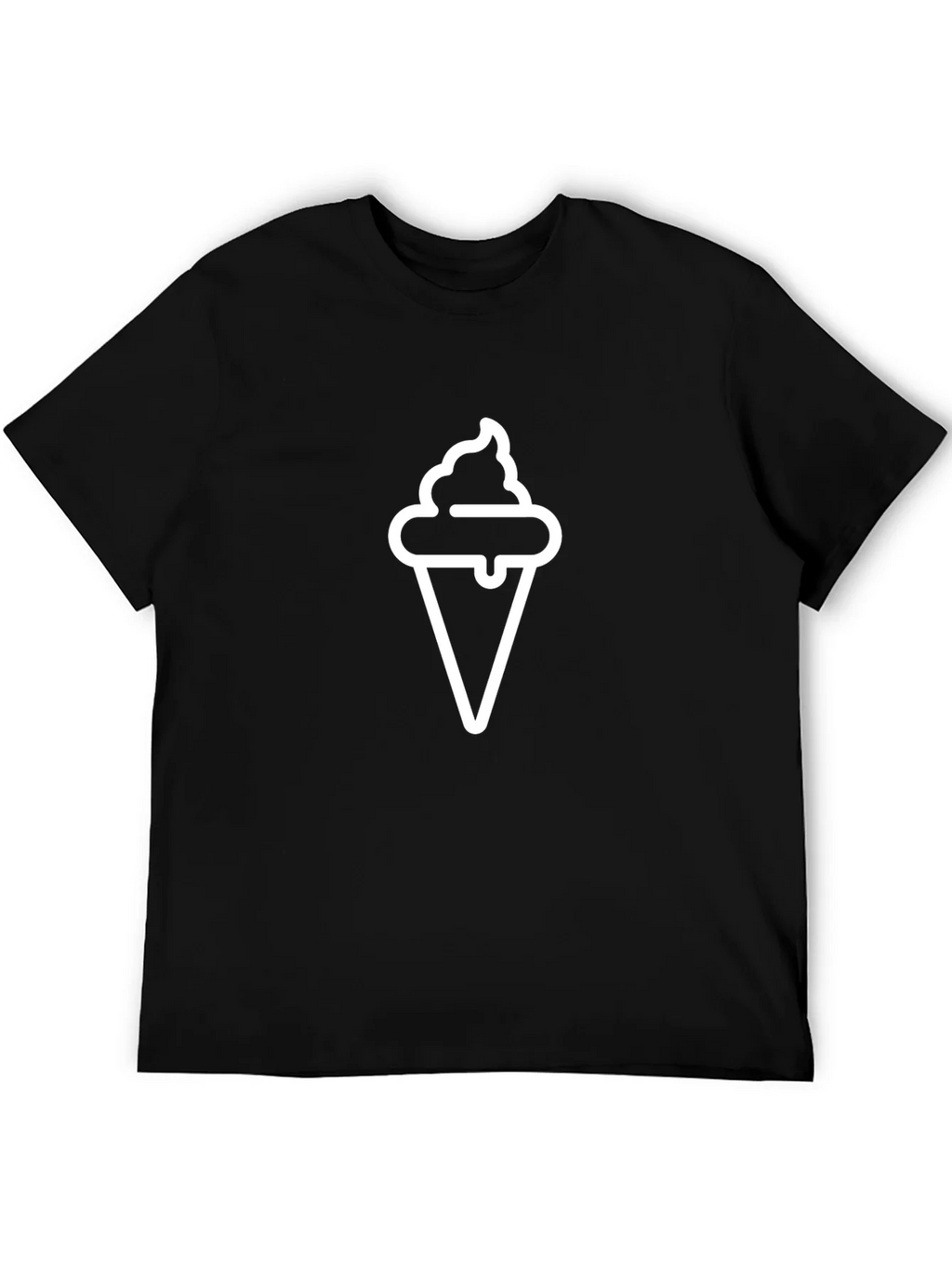 Ice Cream Cone Graphic Black T-Shirt product image 8