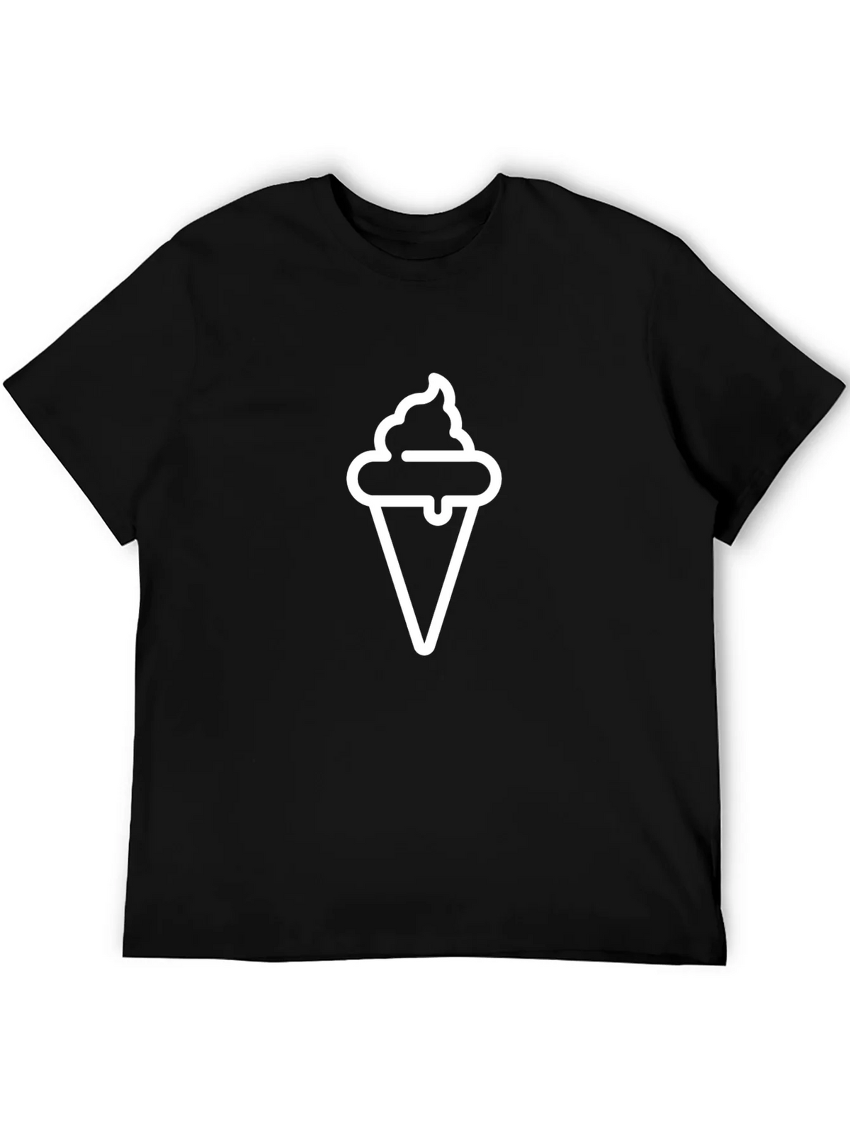 Ice Cream Cone Graphic Black T-Shirt product image 8