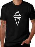 Ice Cream Cone Graphic Black T-Shirt product image 1