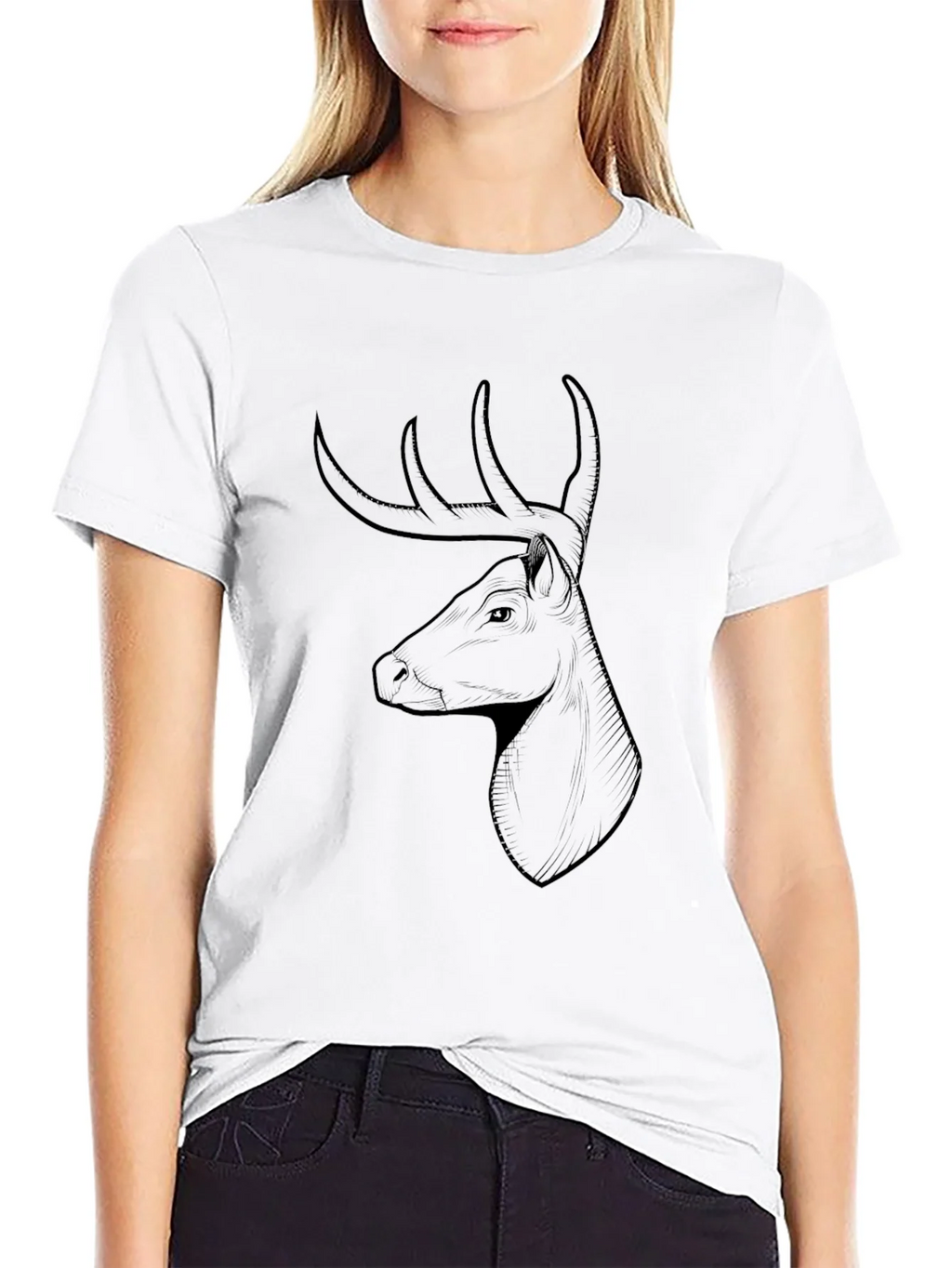 Mens Black Deer Graphic Tee product image 11