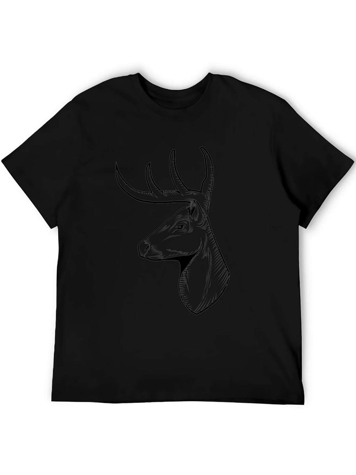 Mens Black Deer Graphic Tee product image 8