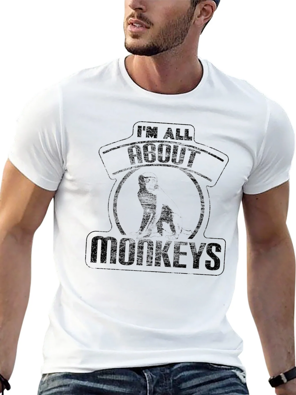 Im All About Monkeys Black T-Shirt product image 4