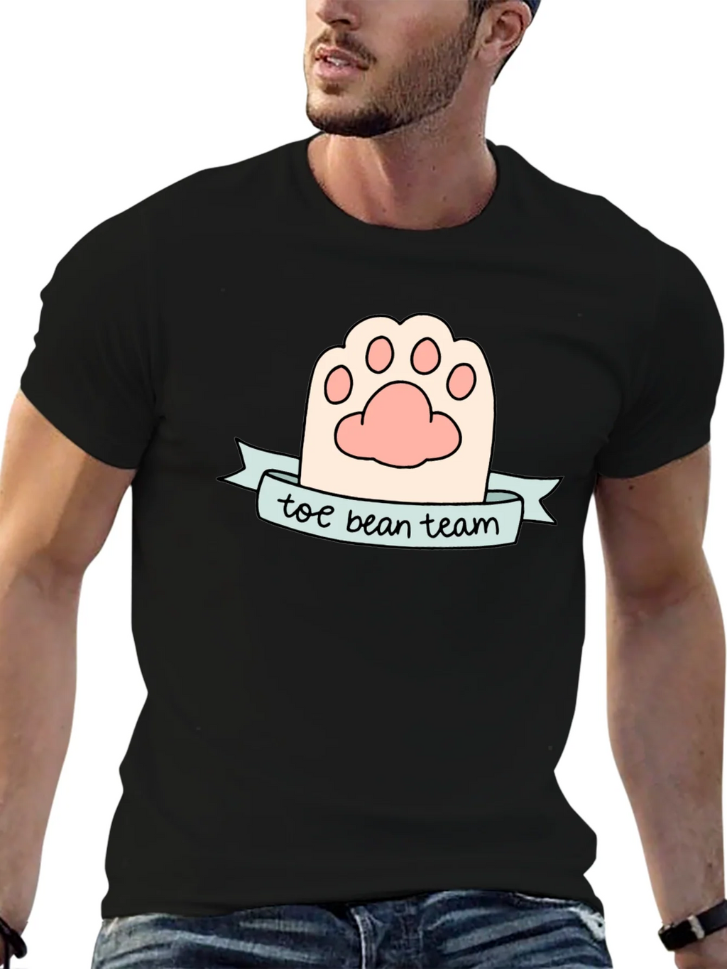 Toe Bean Team Black T-Shirt Cute Cat Paw Tee product image 9