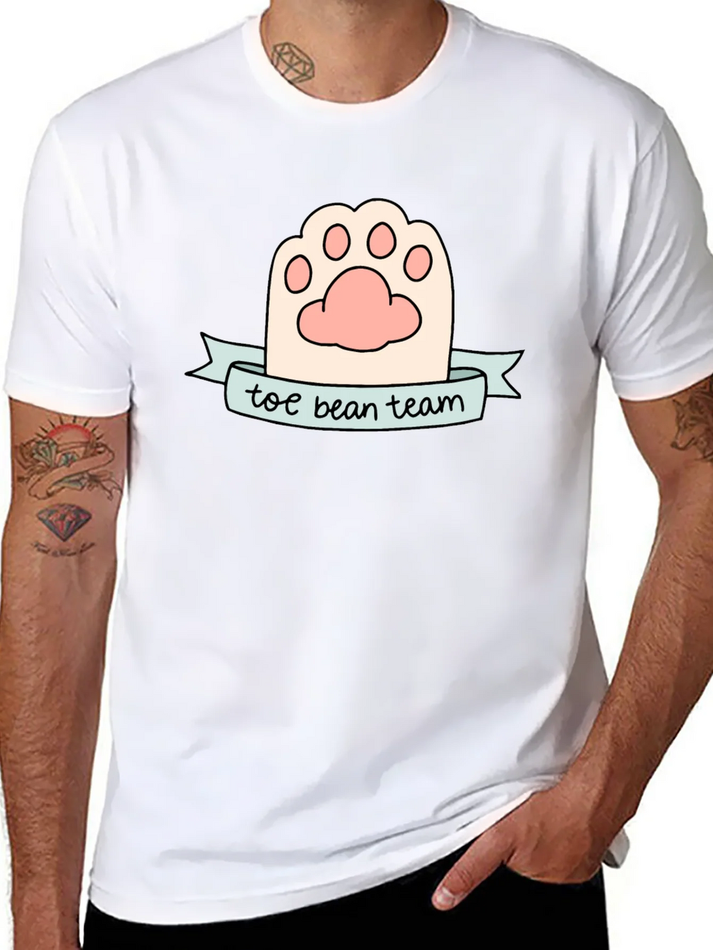 Toe Bean Team Black T-Shirt Cute Cat Paw Tee product image 10