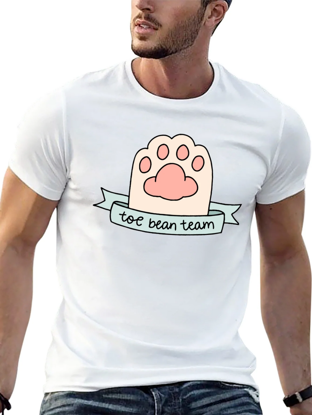 Toe Bean Team Black T-Shirt Cute Cat Paw Tee product image 4