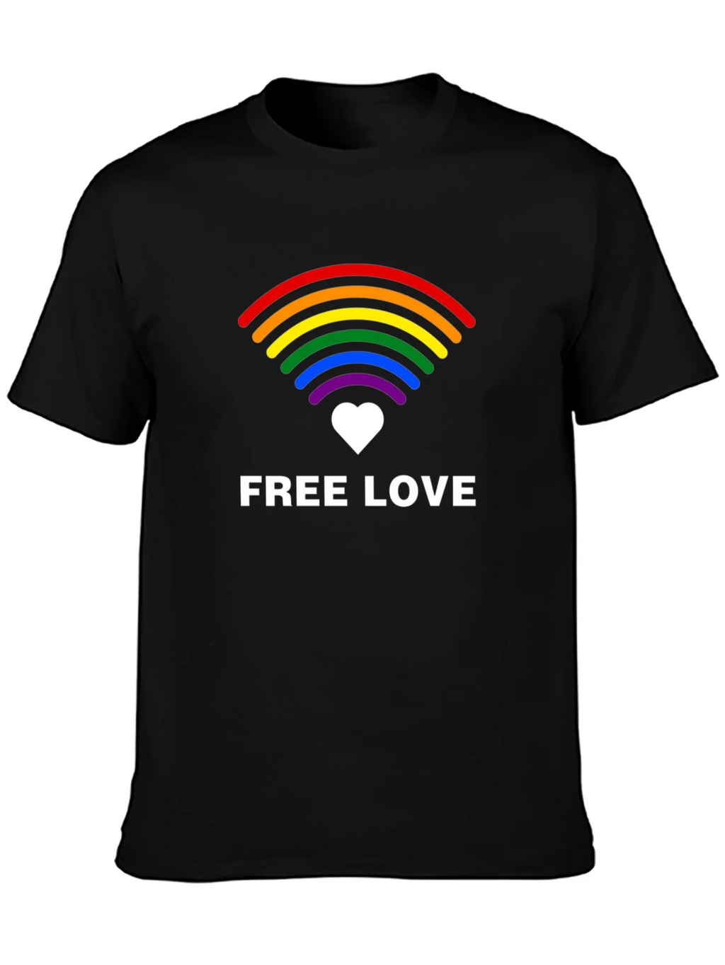 Free Love LGBTQ+ Rainbow Graphic Tee product image 6