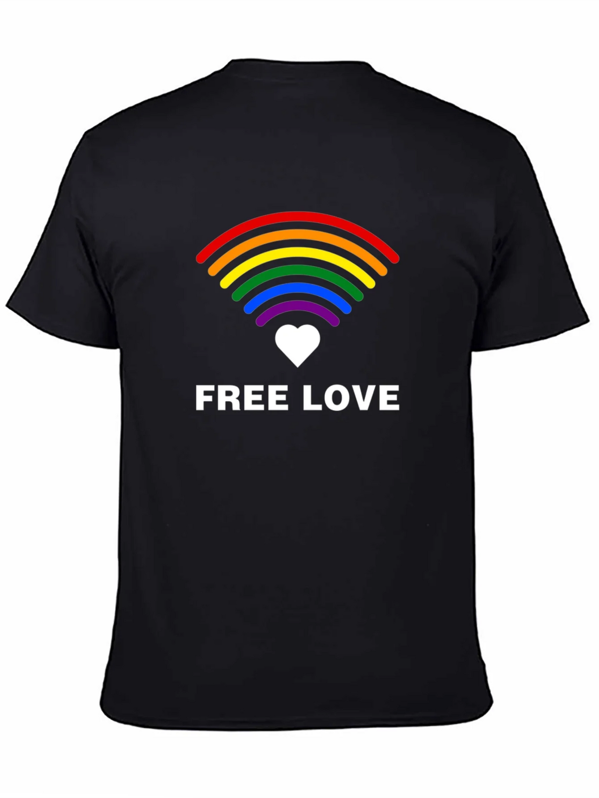Free Love LGBTQ+ Rainbow Graphic Tee product image 7