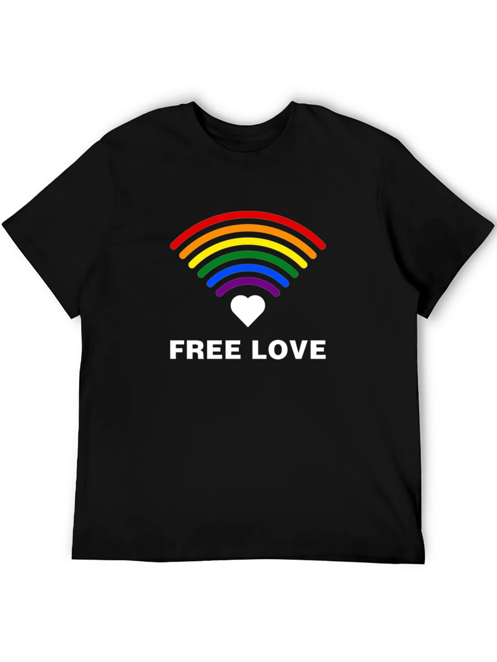 Free Love LGBTQ+ Rainbow Graphic Tee product image 8