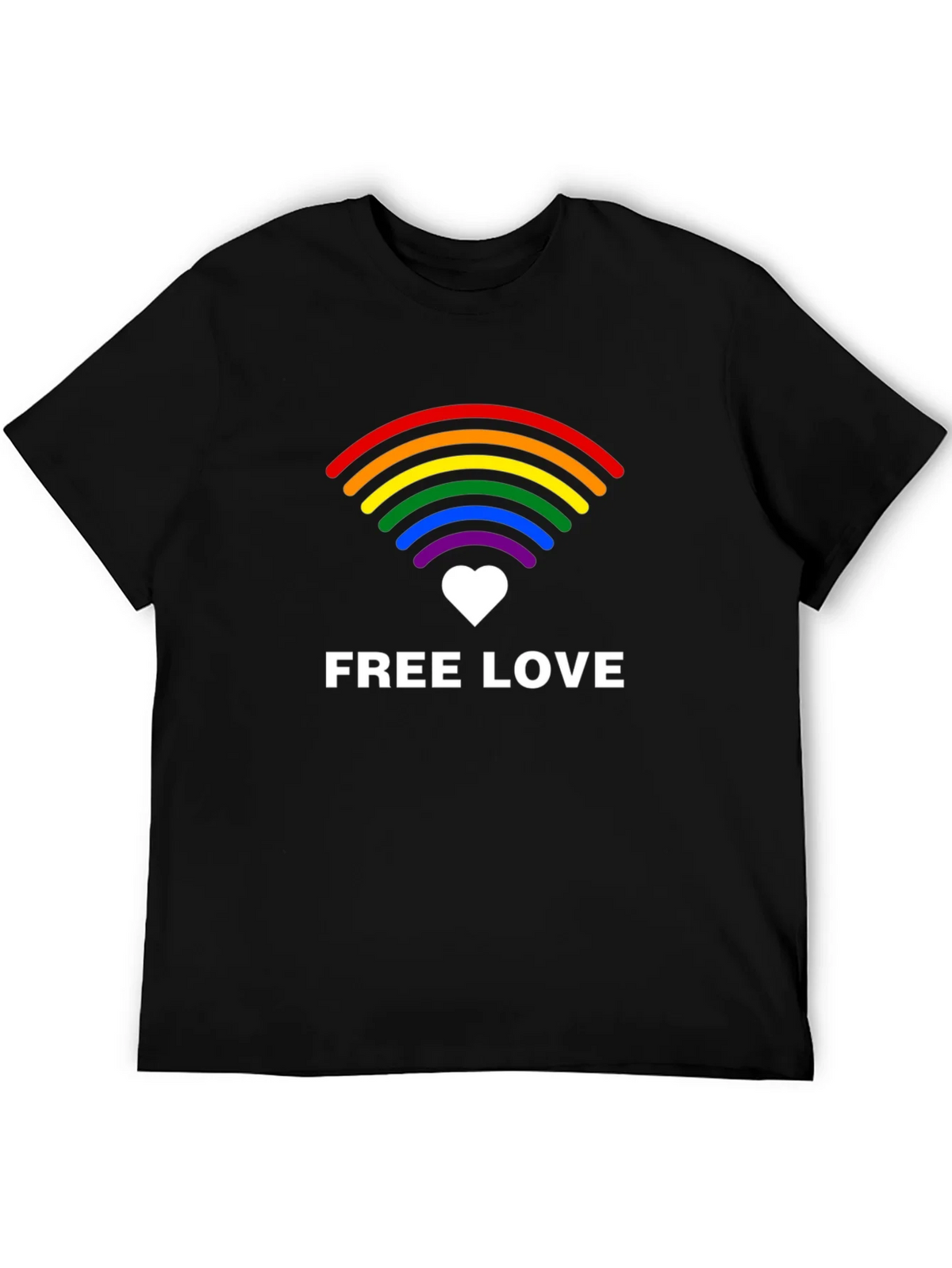 Free Love LGBTQ+ Rainbow Graphic Tee product image 8