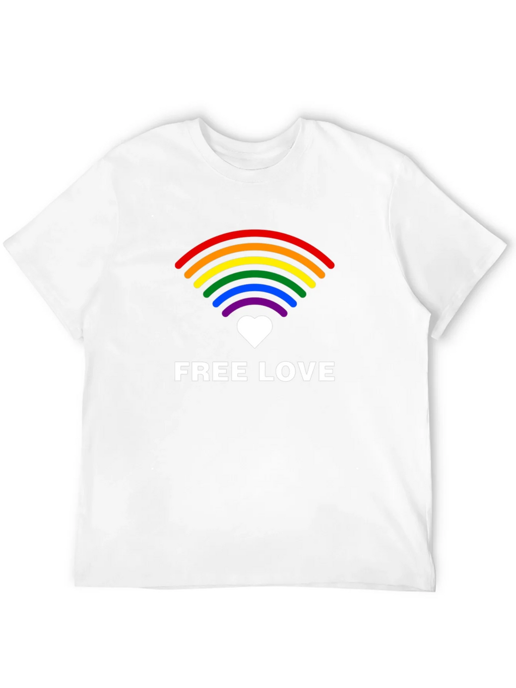 Free Love LGBTQ+ Rainbow Graphic Tee product image 3