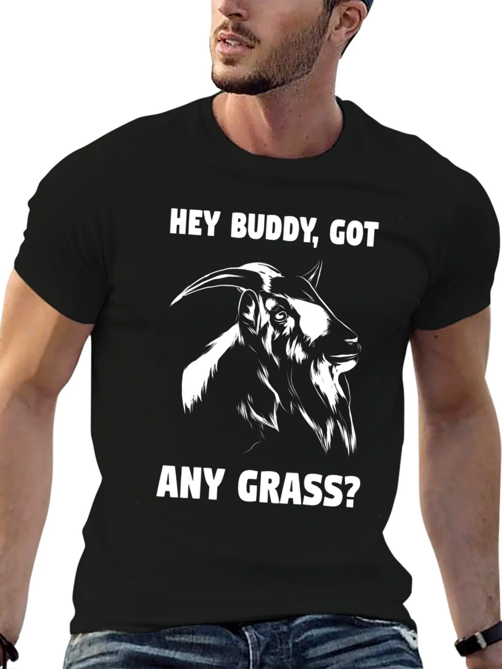 Funny Goat T-Shirt - Hey Buddy Got Any Grass? product image 9