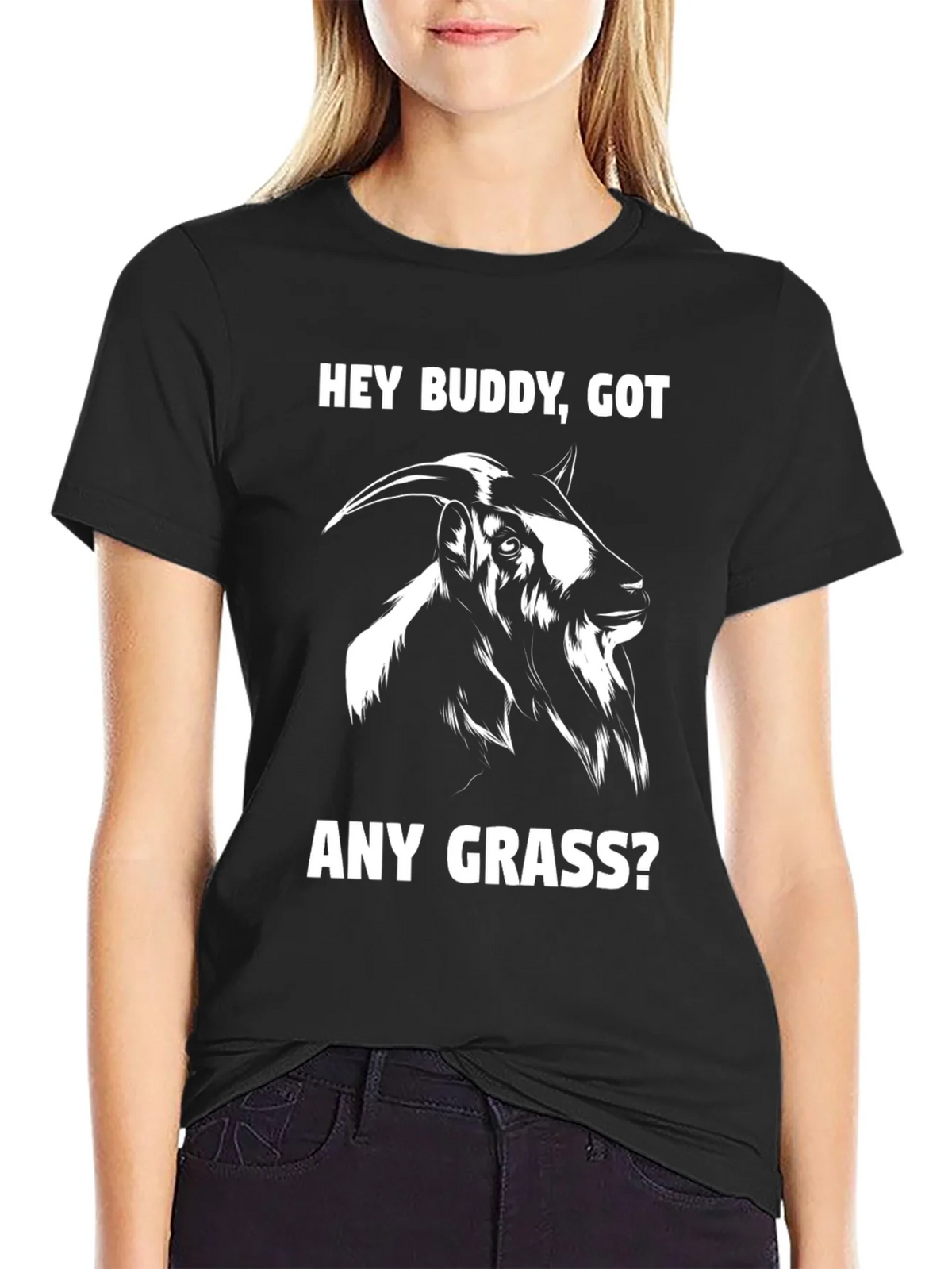 Funny Goat T-Shirt - Hey Buddy Got Any Grass? product image 5