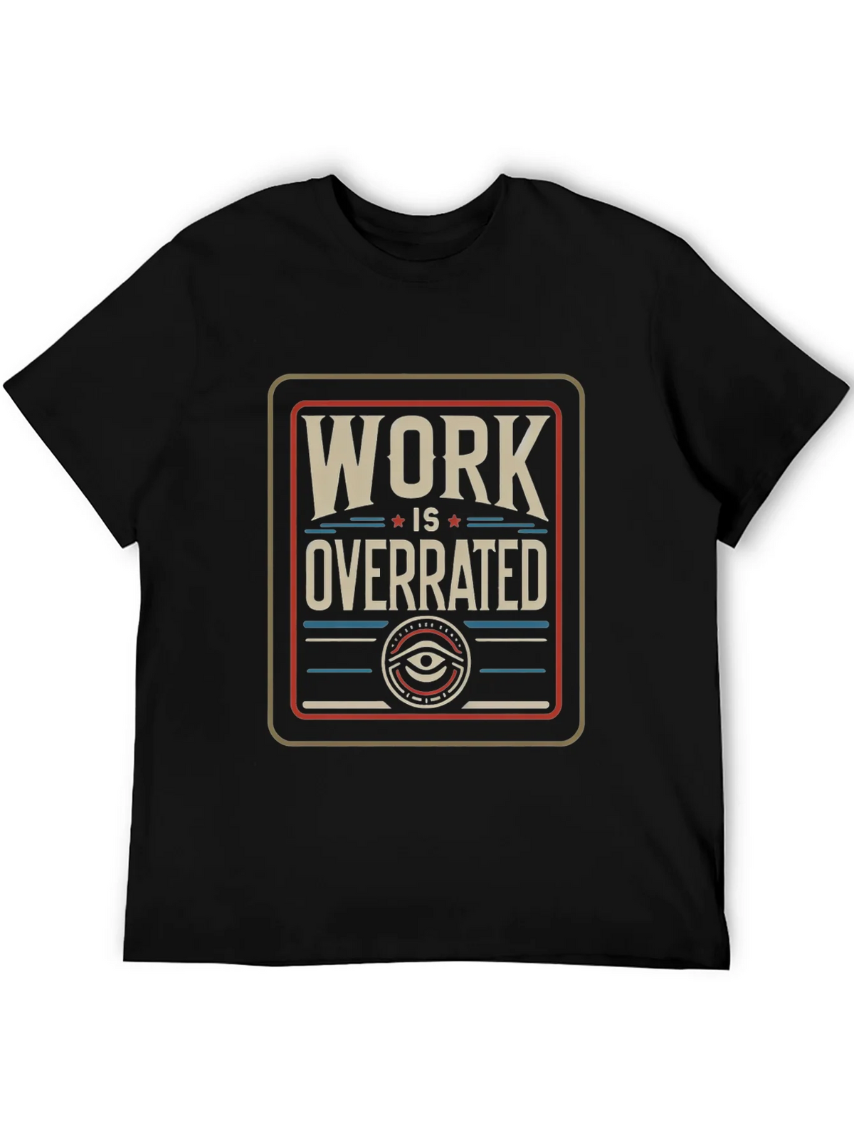 Work Is Overrated Graphic Tee - Black Casual T-Shirt product image 8