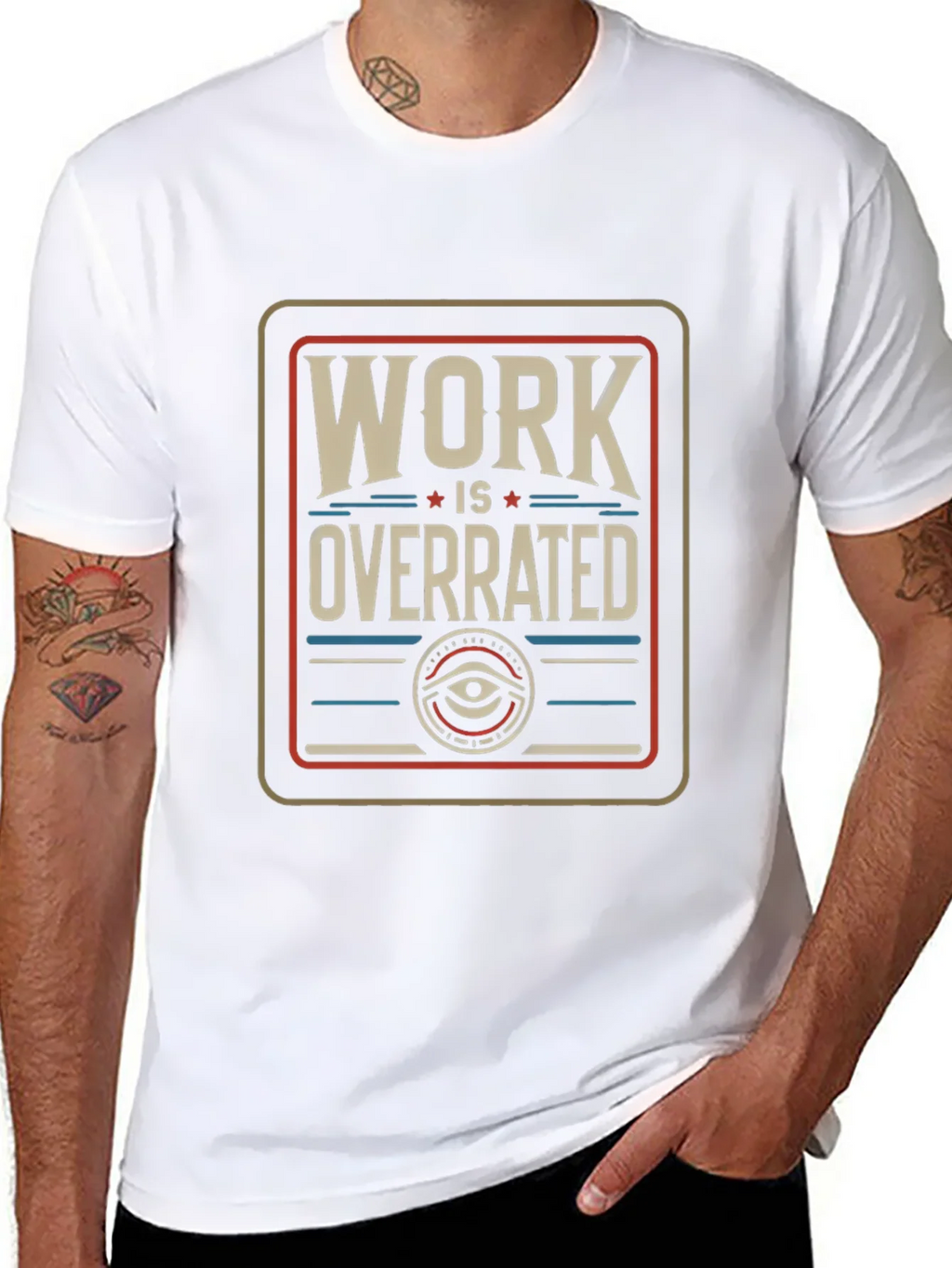 Work Is Overrated Graphic Tee - Black Casual T-Shirt product image 10