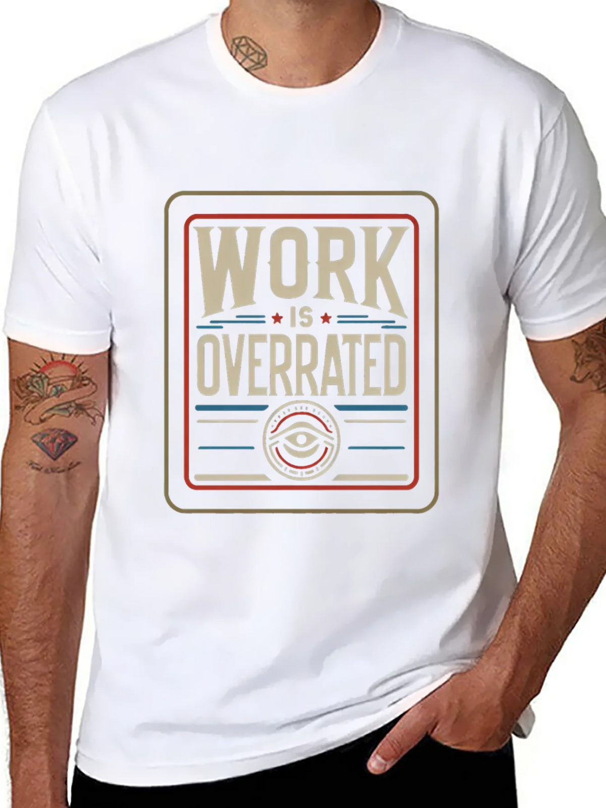 Work Is Overrated Graphic Tee - Black Casual T-Shirt product image 10