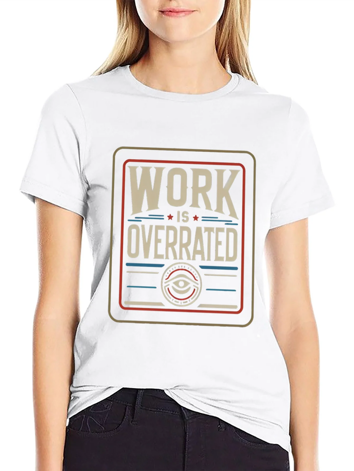 Work Is Overrated Graphic Tee - Black Casual T-Shirt product image 11