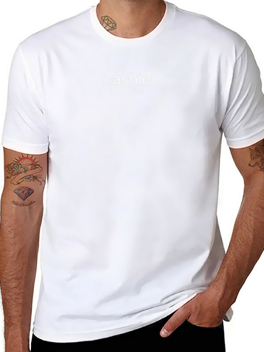 Cashier. Black Crew Neck T-Shirt product image 10