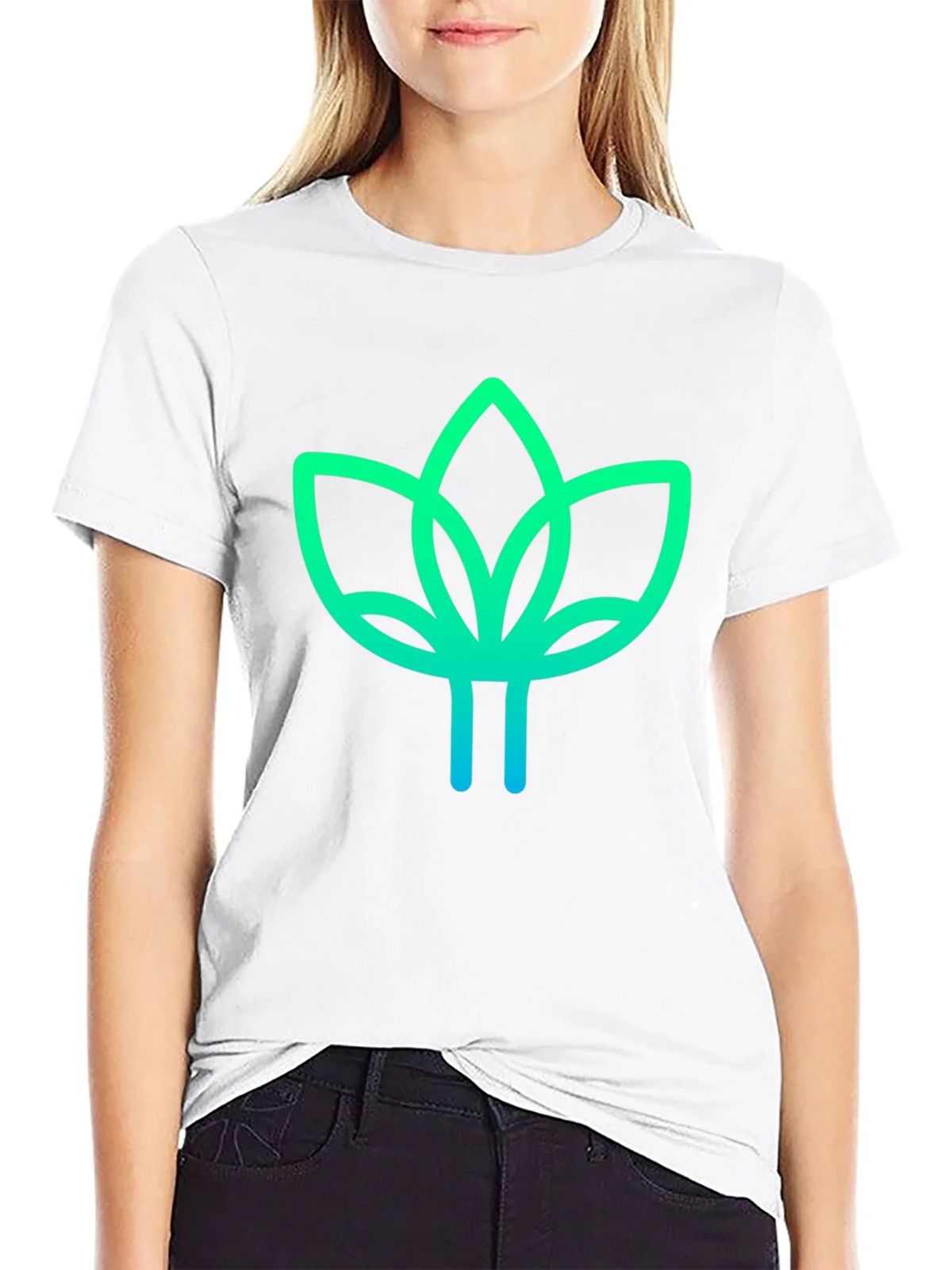 Modern Lotus Design Black T-Shirt product image 11