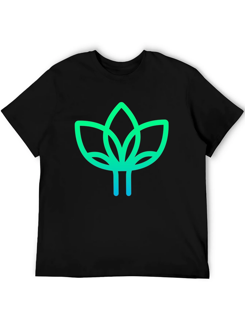 Modern Lotus Design Black T-Shirt product image 8