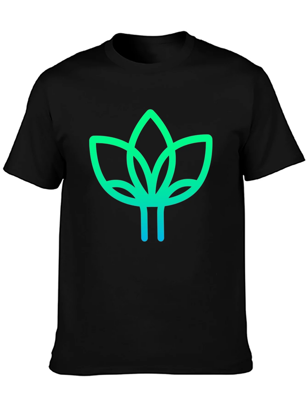 Modern Lotus Design Black T-Shirt product image 6