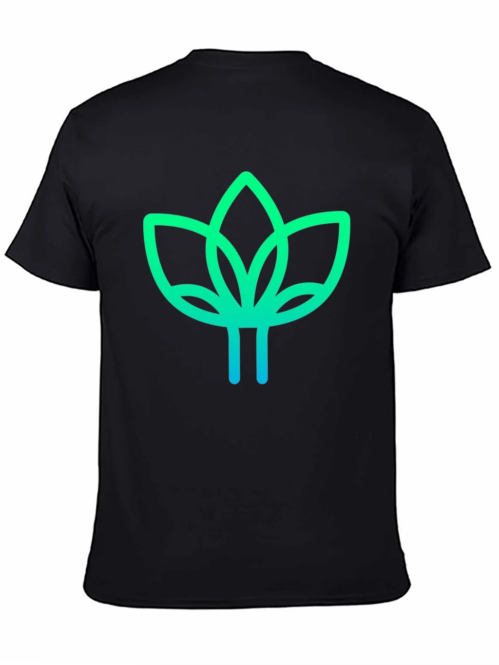 Modern Lotus Design Black T-Shirt product image 7