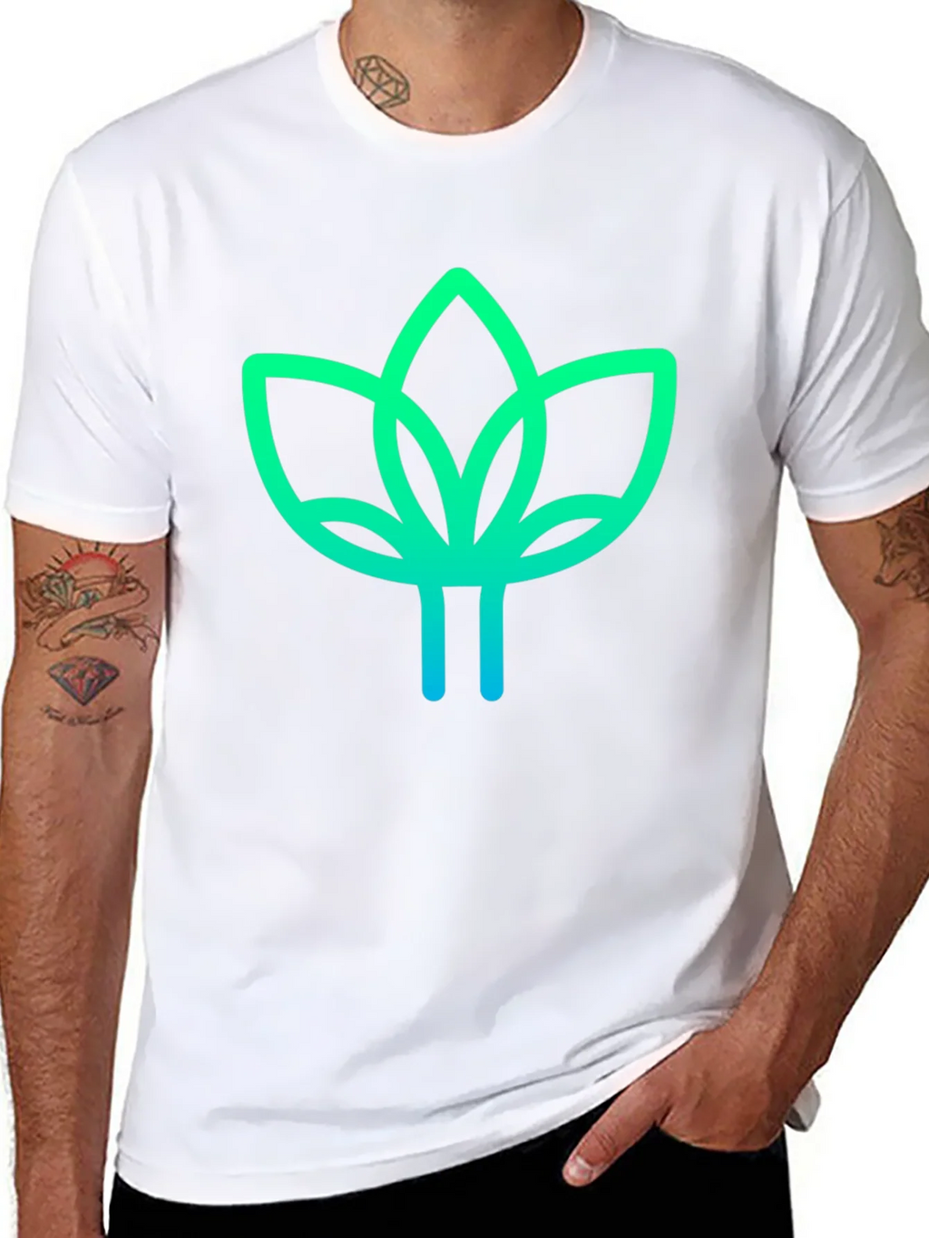 Modern Lotus Design Black T-Shirt product image 10