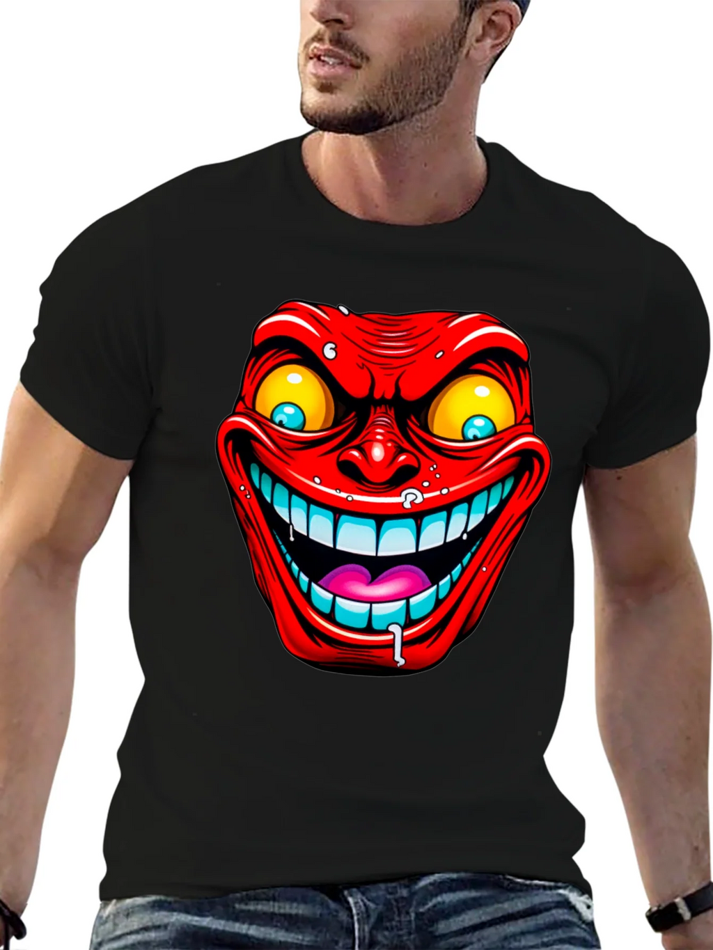 Evil Grin Graphic Tee - Mens Black T-Shirt product image 9