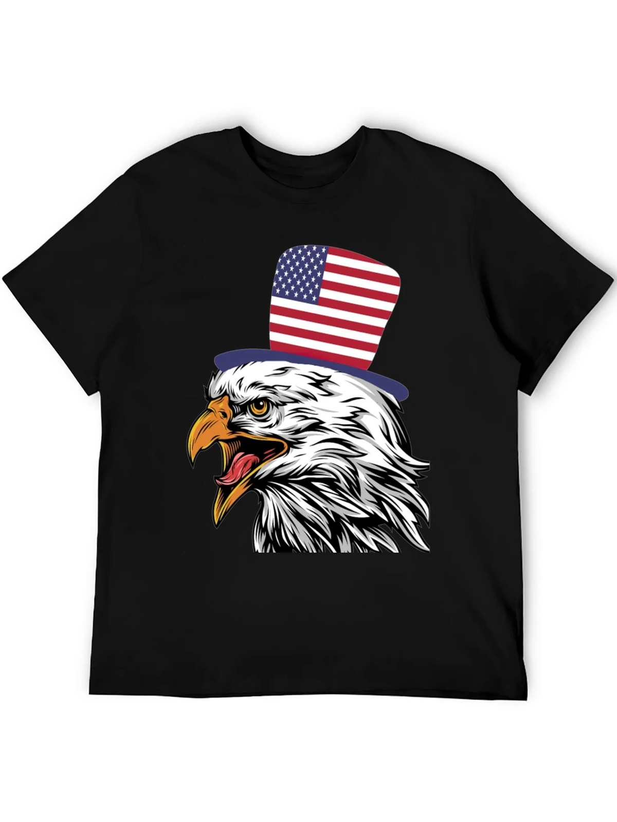 American Eagle Patriotic USA Flag Top Hat T-Shirt