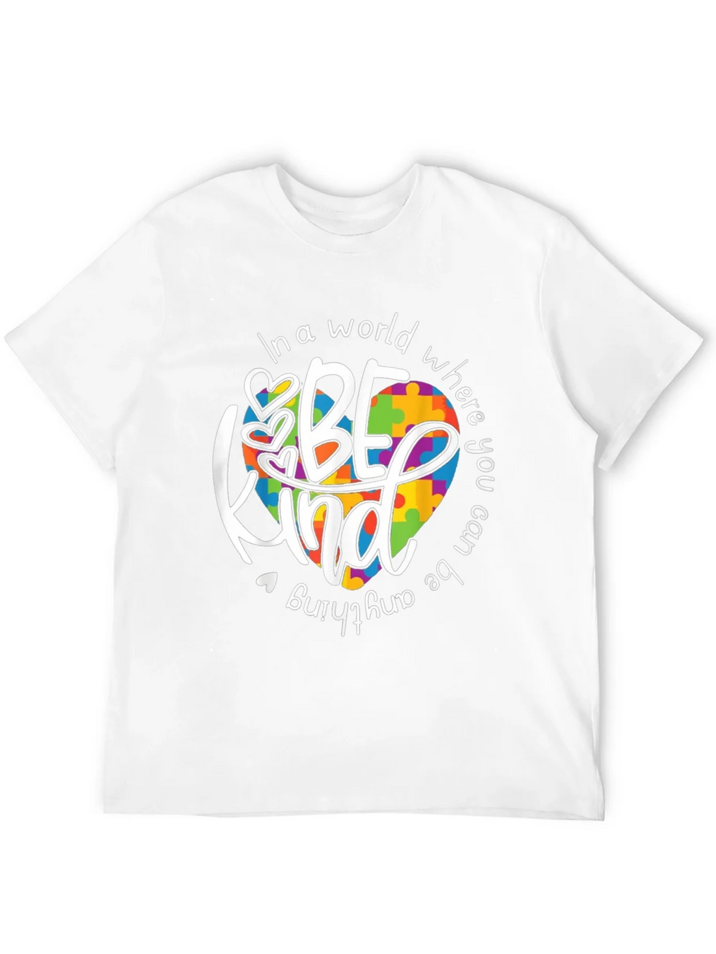Be Kind Autism Awareness T-Shirt - Puzzle Heart Design product image 3