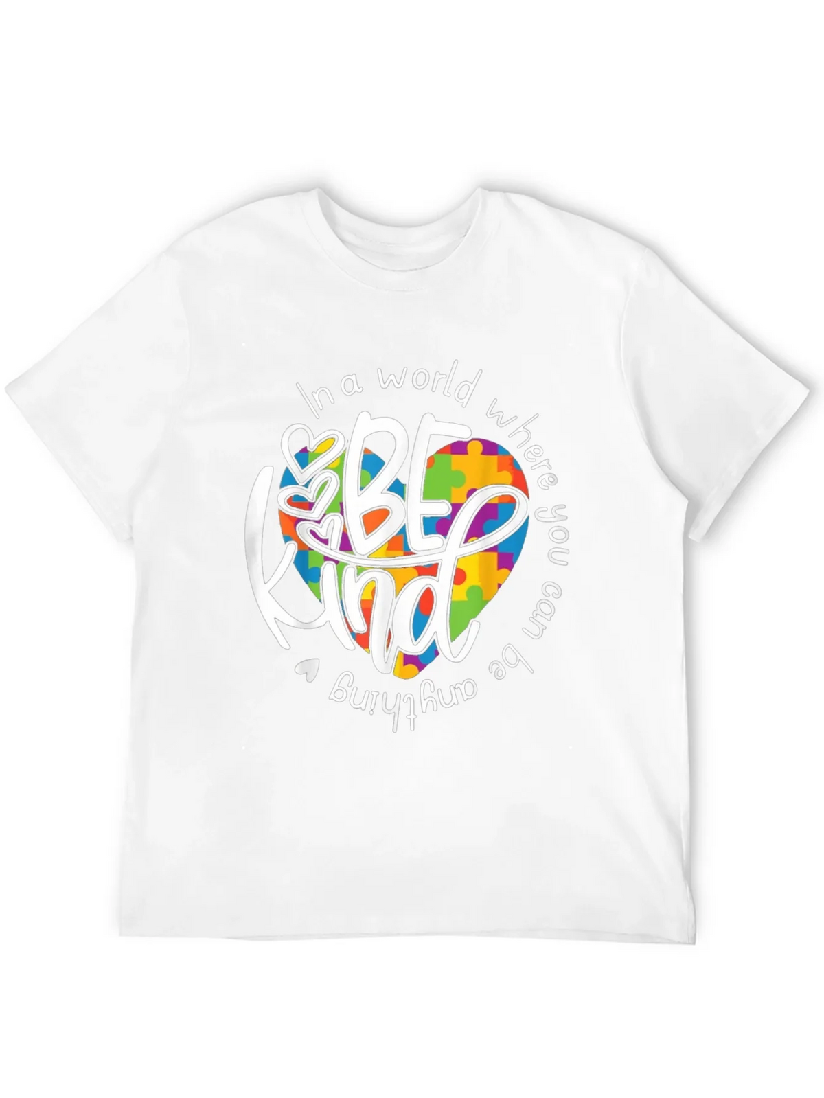 Be Kind Autism Awareness T-Shirt - Puzzle Heart Design product image 3