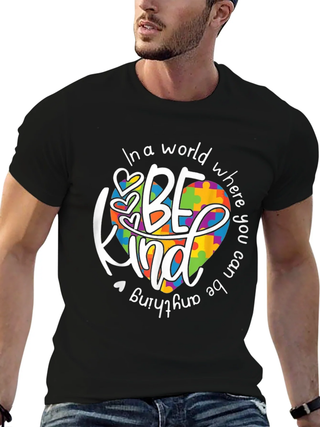 Be Kind Autism Awareness T-Shirt - Puzzle Heart Design product image 9