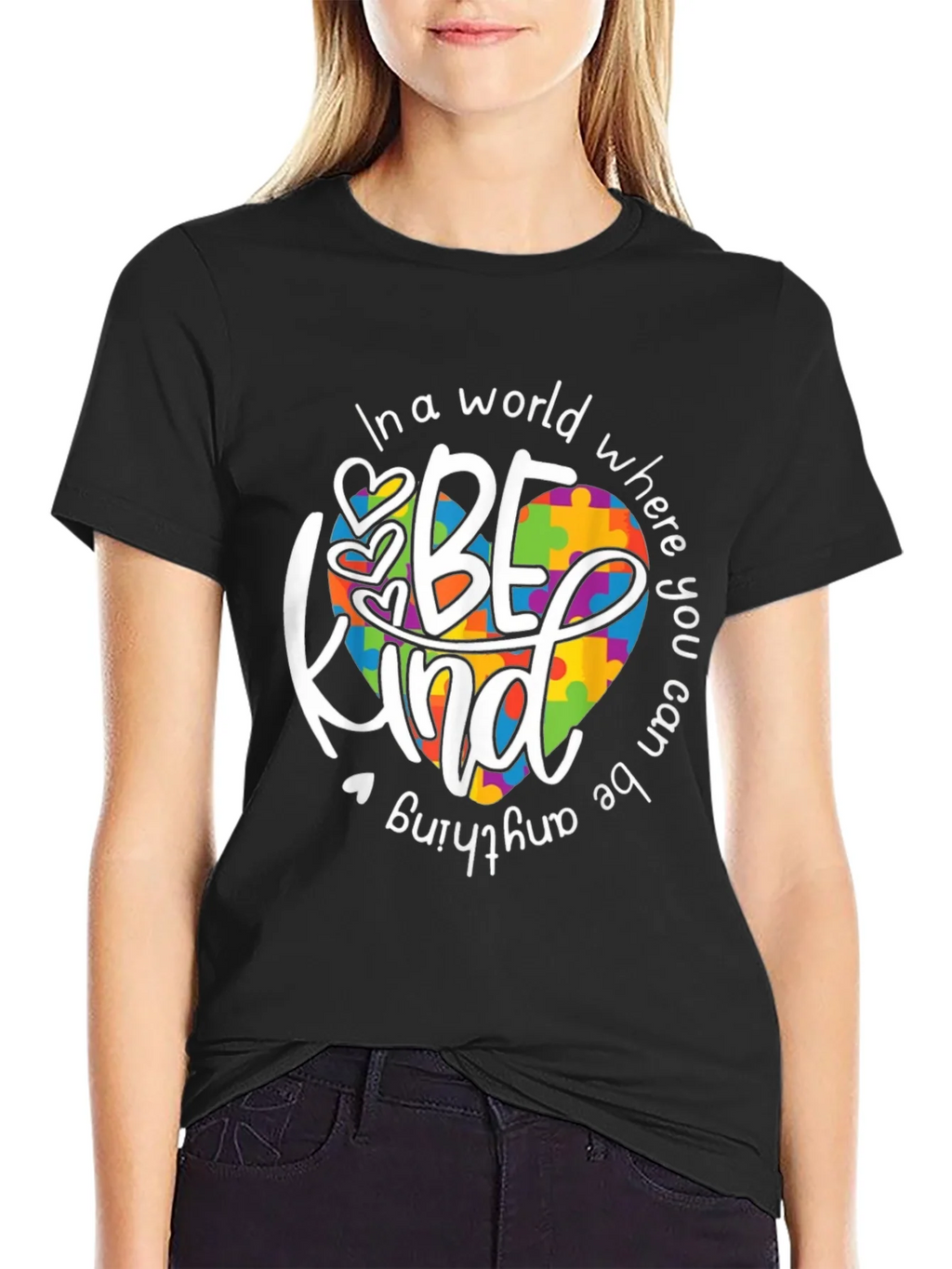 Be Kind Autism Awareness T-Shirt - Puzzle Heart Design product image 5