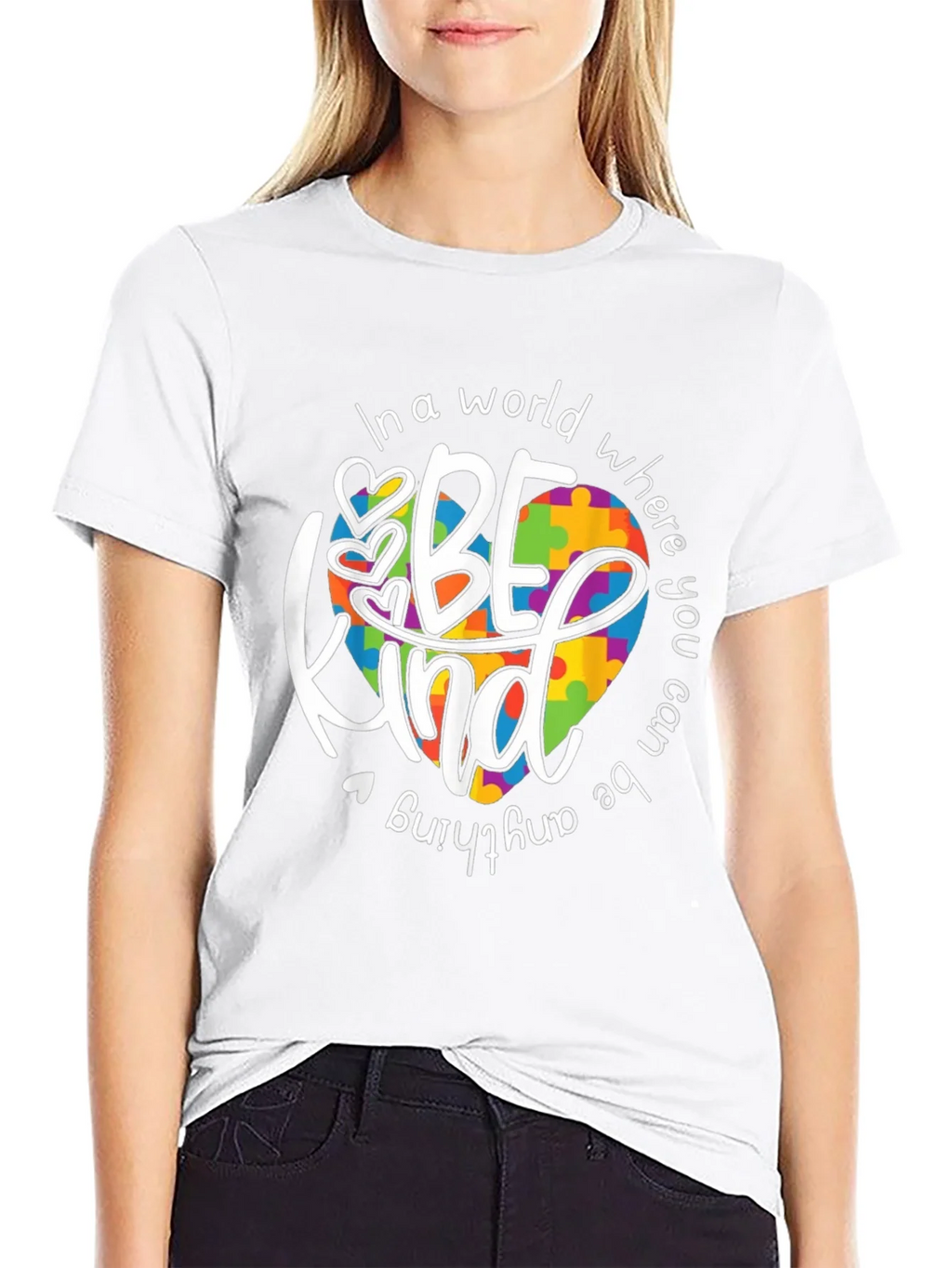 Be Kind Autism Awareness T-Shirt - Puzzle Heart Design product image 11