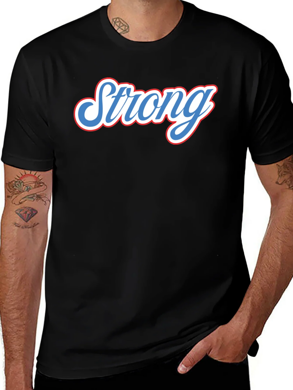 Strong Graphic Tee - Black Short Sleeve T-Shirt product image 1
