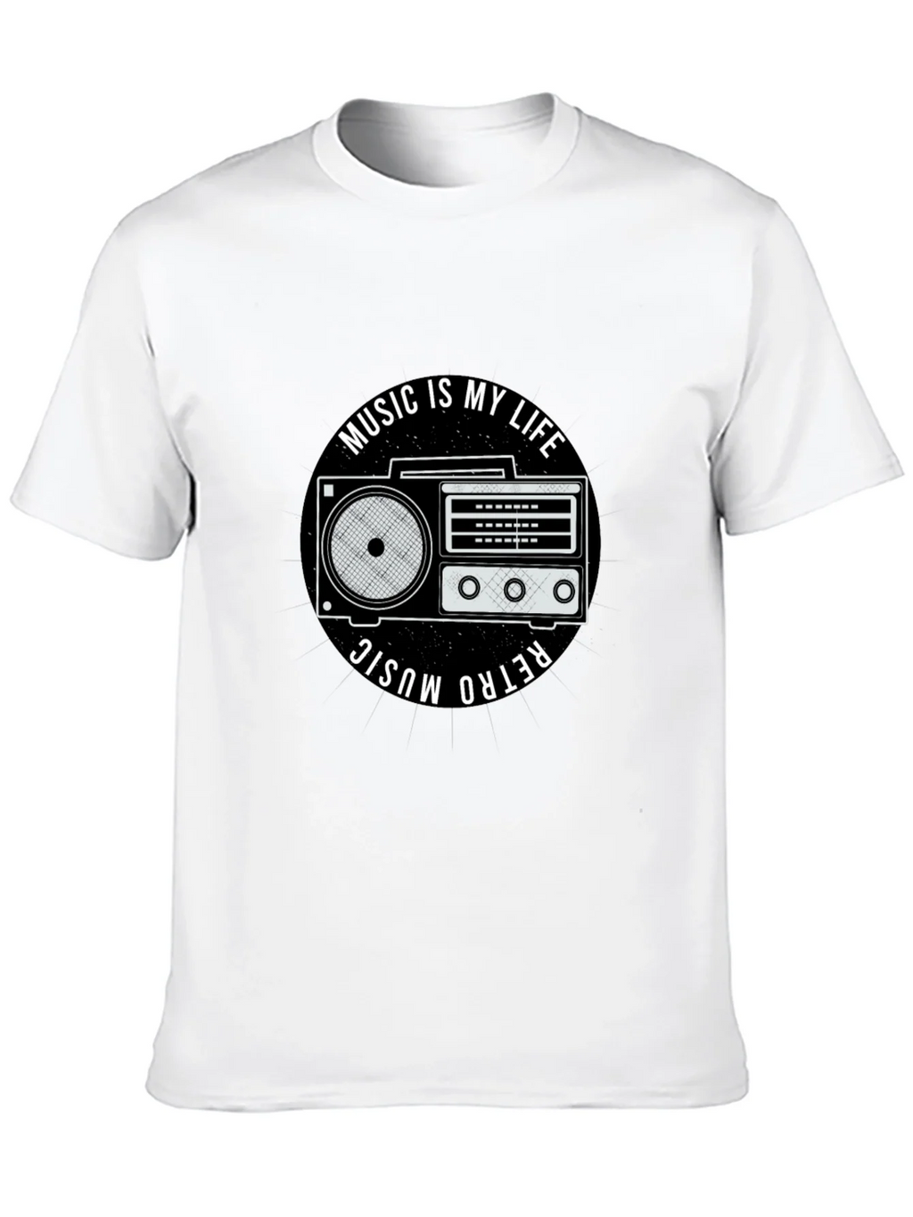 Retro Music is My Life Black Graphic Tee product image 12