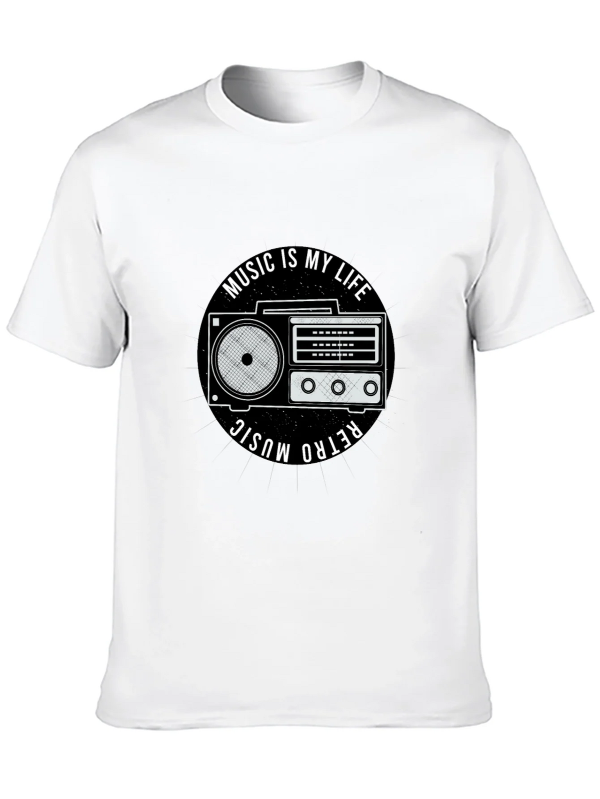 Retro Music is My Life Black Graphic Tee product image 12
