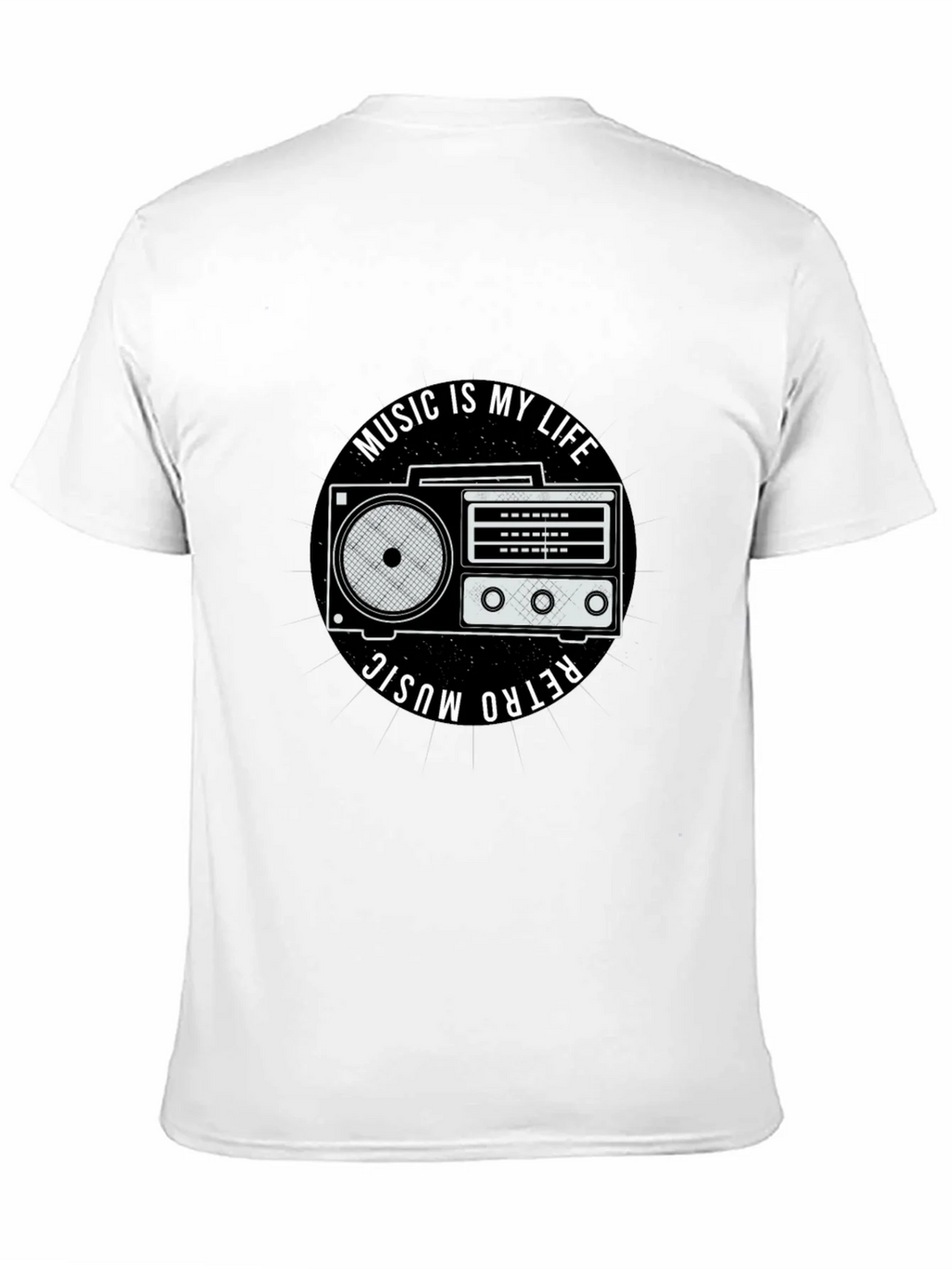 Retro Music is My Life Black Graphic Tee product image 2