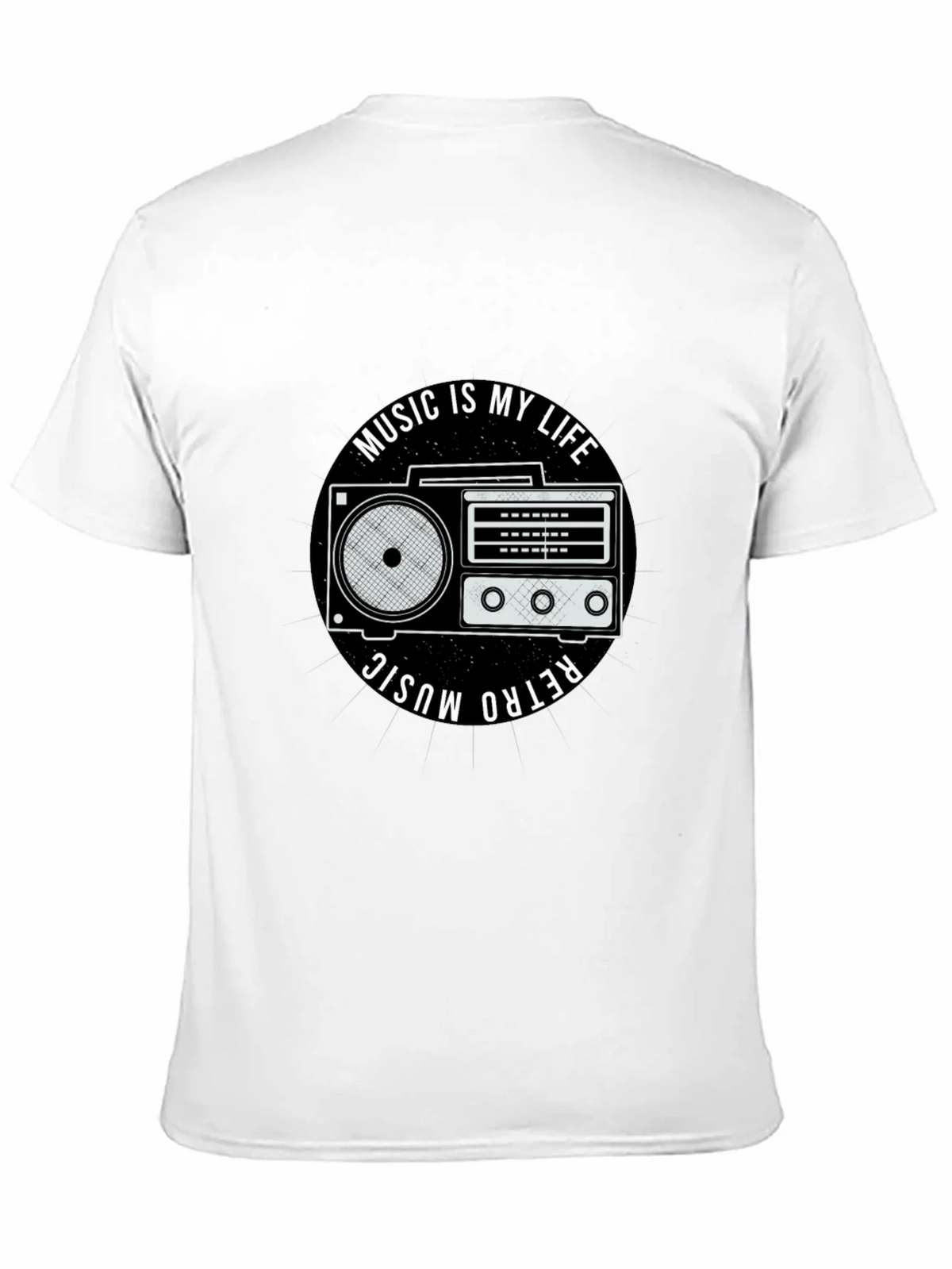 Retro Music is My Life Black Graphic Tee product image 2
