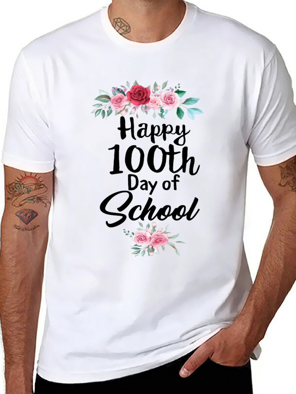 Happy 100th Day of School Floral T-Shirt product image 10
