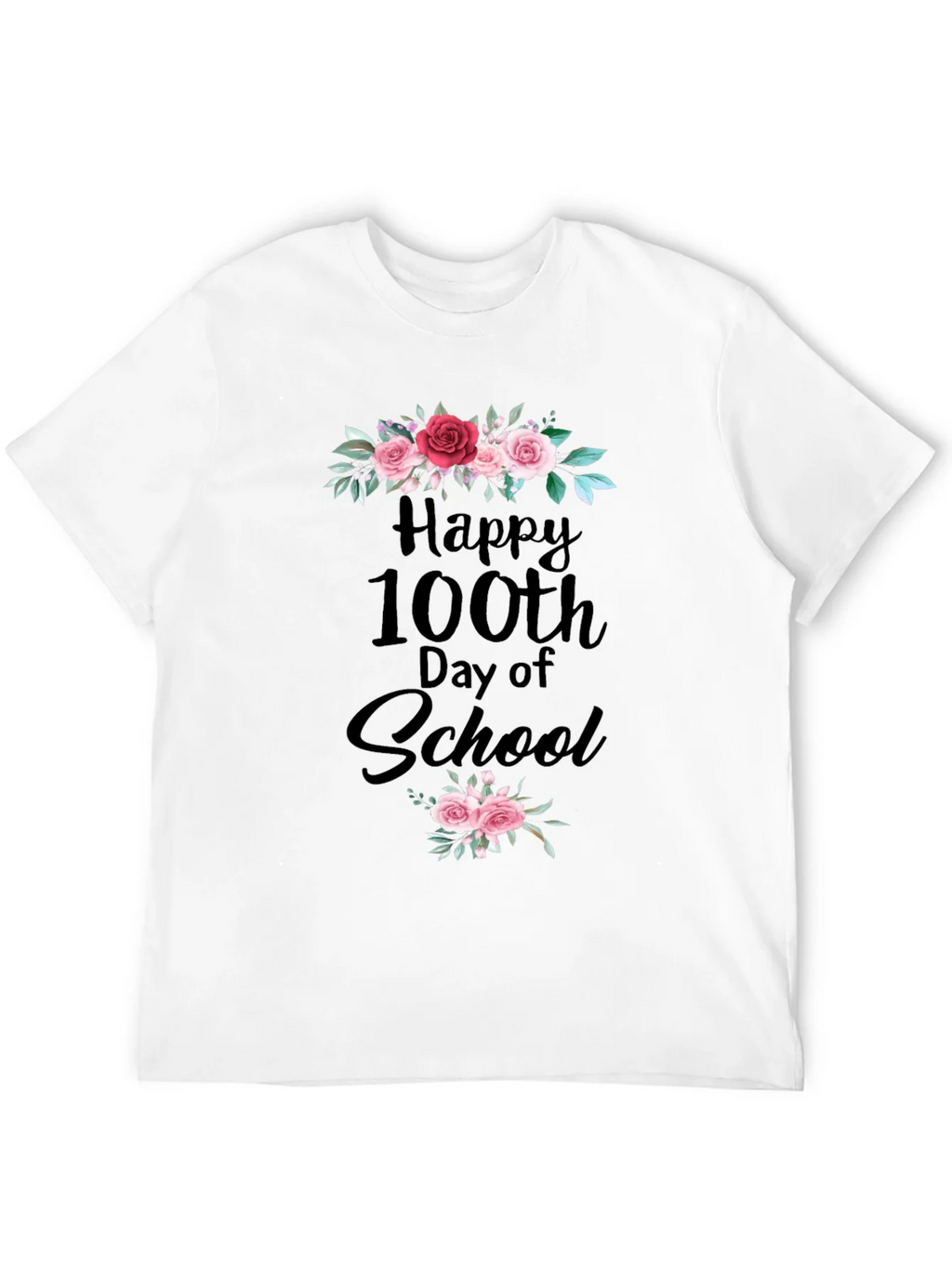 Happy 100th Day of School Floral T-Shirt product image 3