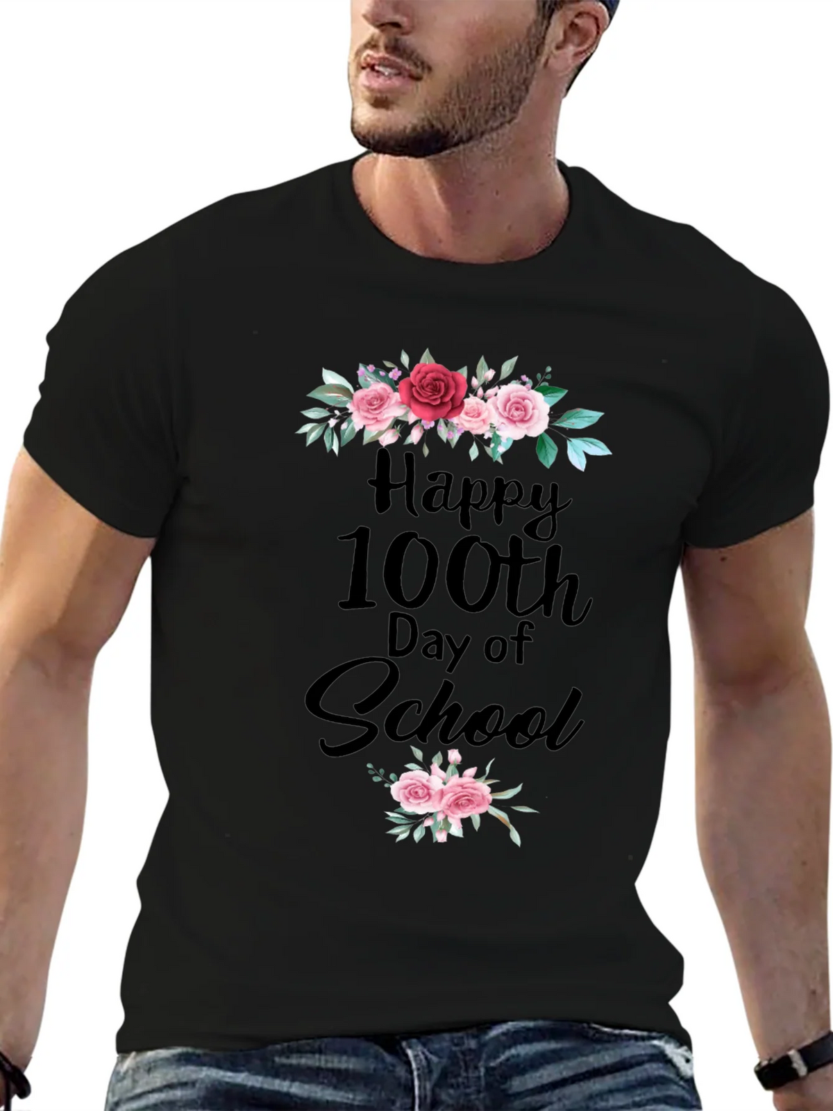 Happy 100th Day of School Floral T-Shirt product image 9