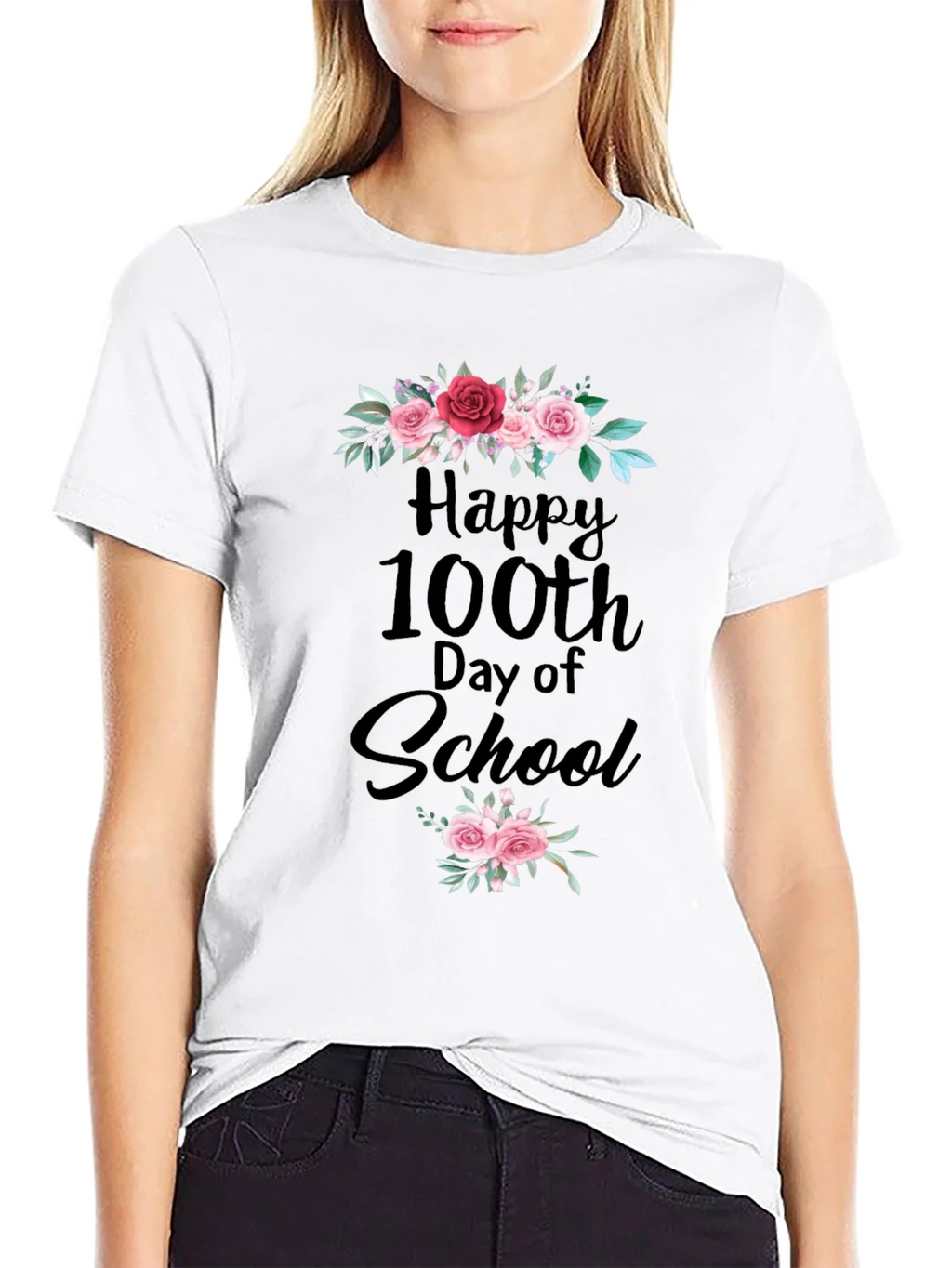 Happy 100th Day of School Floral T-Shirt product image 11