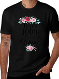 Happy 100th Day of School Floral T-Shirt product image 1