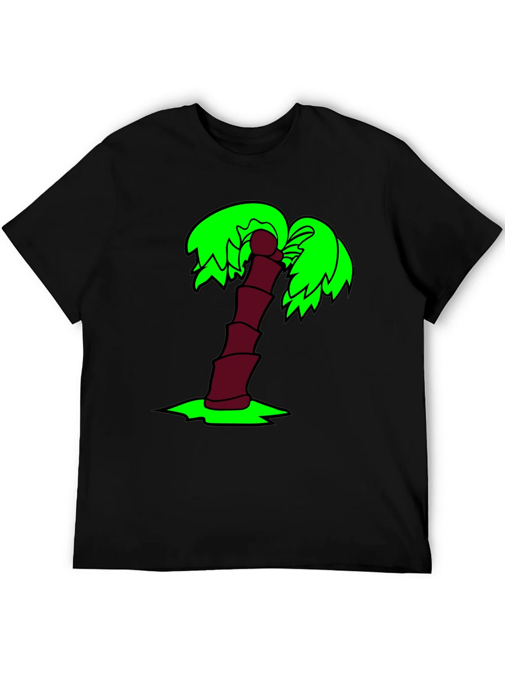 Cartoon Palm Tree Black T-Shirt product image 8